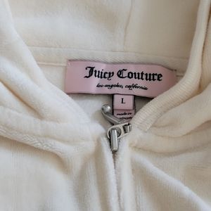 Juicy Couture sweat suit. Zip top is large as it ran small and bottoms are small
